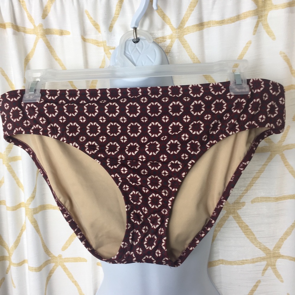 J.CREW Oxblood Geometric Bikini Bottoms